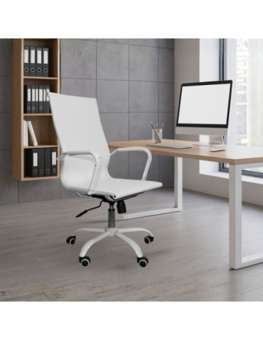 Poltrona da ufficio NuviaH con schienale altro colore bianco - Kallea