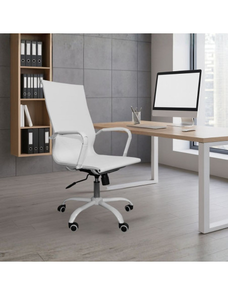 Poltrona da ufficio NuviaH con schienale altro colore bianco - Kallea