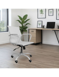 Poltrona da ufficio NuviaS con schienale basso colore bianco - Kallea