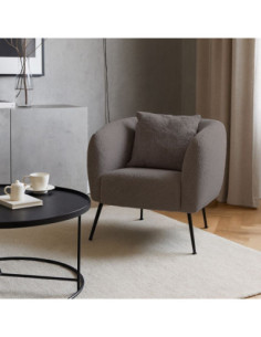 Poltrona pozzetto Nuvia in tessuto Ascort colore grigio mouse - Kallea