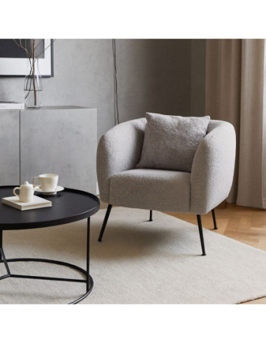 Poltrona pozzetto Nuvia in tessuto Ascort colore taupe - Kallea