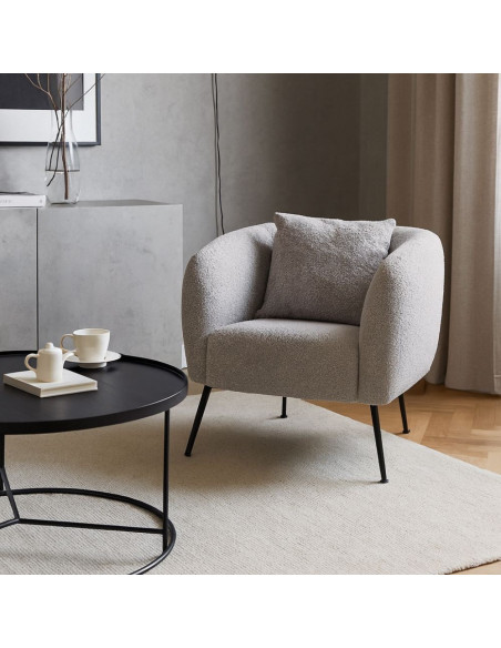 Poltrona pozzetto Nuvia in tessuto Ascort colore taupe - Kallea