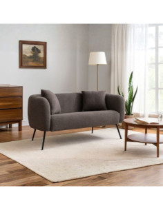 Divano imbottito Nuvia in tessuto Ascort colore grigio mouse - Kallea