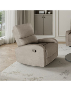 Poltrona Potter recliner manuale in tessuto Mia 103-05 beige - Kallea