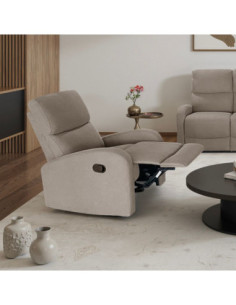 Poltrona Potter recliner manuale in tessuto Mia 103-05 beige - Kallea 2
