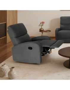 Poltrona Potter recliner manuale in tessuto Mia 103-27 grigio scuro - Kallea 2