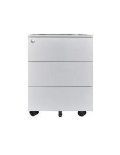 Cassettiera ufficio ESMC03 3 cassetti con chiave in ferro colore grigio chiaro - Kallea 2