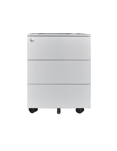 Cassettiera ufficio ESMC03 3 cassetti con chiave in ferro colore grigio chiaro - Kallea