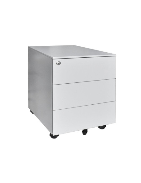 Cassettiera ufficio ESMC03 3 cassetti con chiave in ferro colore grigio chiaro - Kallea