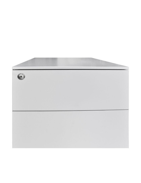 Cassettiera ufficio ESMC03 3 cassetti con chiave in ferro colore grigio chiaro - Kallea