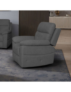 Poltrona Kayde recliner elettrico in tessuto Mia 103-27 grigio scuro - Kallea
