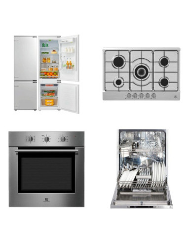 Poker 4 elettrodomestici Master Kitchen comprensivo di frigorifero forno piano cottura e lavastoviglie - Kallea