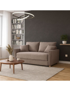 Divano letto Cassie con contenitore in Barrel 19 taupe - Kallea