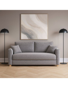 Divano letto Cosy con contenitore in Barrel 83 grigio - Kallea