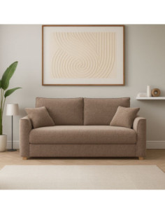 Divano letto Cosy con contenitore in Barrel 19 taupe - Kallea