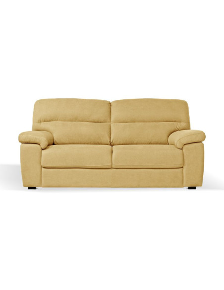 Divano Alenda 3 posti con piedini quadrati in tessuto Roma 14 giallo - Kallea