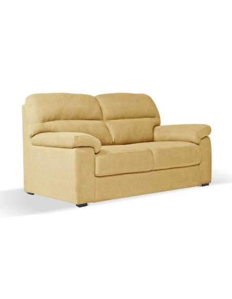 Divano Alenda 3 posti con piedini quadrati in tessuto Roma 14 giallo - Kallea