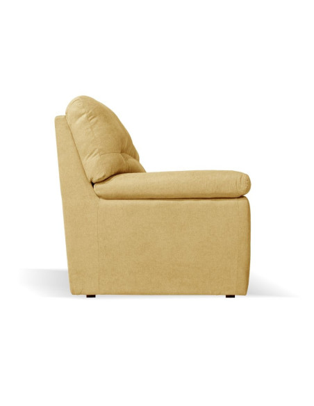 Divano Alenda 3 posti con piedini quadrati in tessuto Roma 14 giallo - Kallea