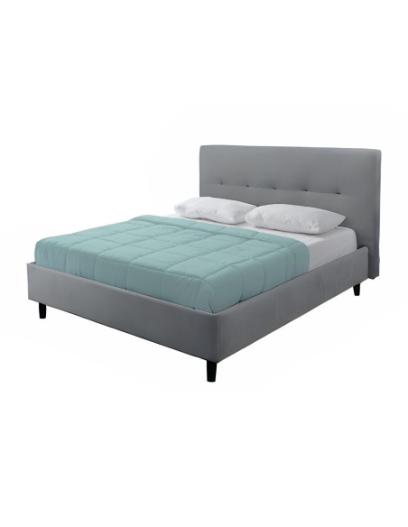 Camera da letto Rango con armadio 2 ante bianco opaco e letto Snello grigio chiaro - Kallea