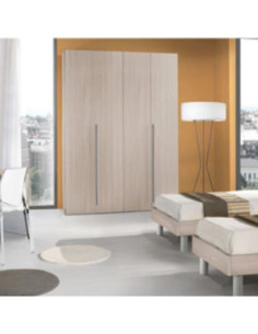 Camera da letto Milk con armadio 4 ante olmo perla e letto Stiletto tortora - Kallea 2