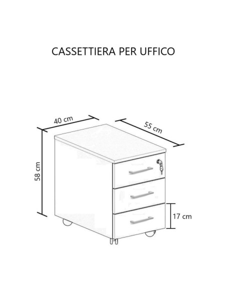 Cassettiera per ufficio Ibisco olmo - Kallea