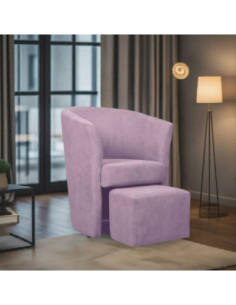 Djerba tessuto rosa antico Soro 61 con pouff estraibile - Kallea