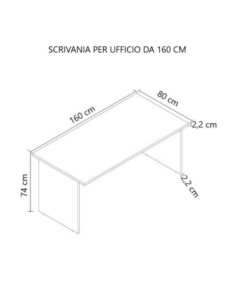 Scrivania Ibisco 160x80x74H cm olmo e bianco frassinato - Kallea 2