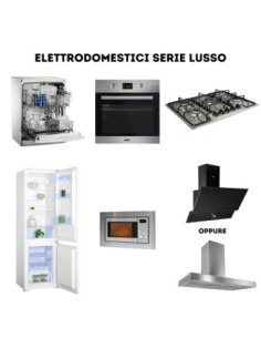 Cucina Iris Lusso 360 cm noce stelvio verde pesto con elettrodomestici reversibile - Kallea 2