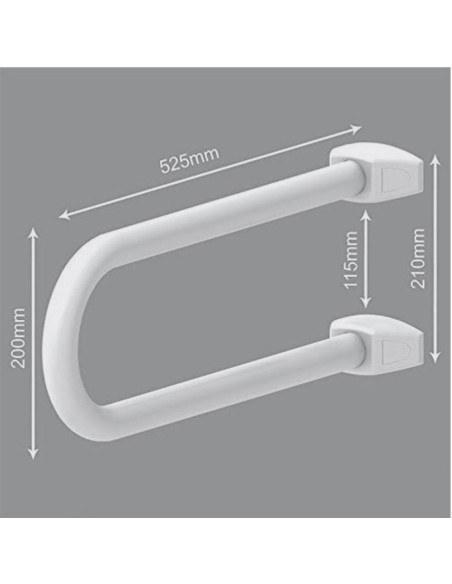 Maniglia di sicurezza fissa per disabili in alluminio colore bianco - Kallea