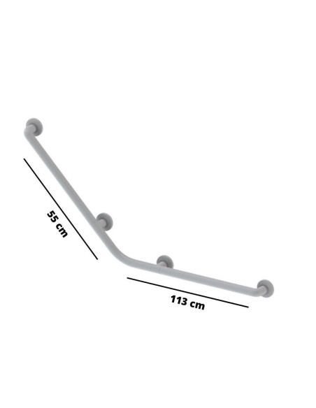 Corrimano angolare di sicurezza 113x55 cm. per disabili colore bianco - Kallea
