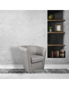 Poltrona Tago in tessuto grigio chiaro Enzo 5 - Kallea 2