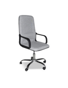 Poltrona da ufficio CR106H in tessuto grigio e base cromata - Kallea 2