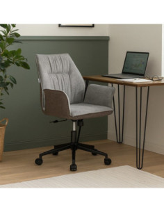 Poltrona girevole Citra con rotelle in retro elephant e seduta grigia - Kallea