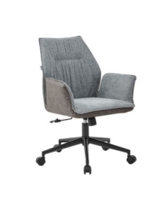 Poltrona girevole Citra con rotelle in retro elephant e seduta grigia - Kallea 2