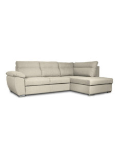 Divano letto Kendall III con penisola contenitore destro in tessuto Barrel 04 beige - Kallea 2