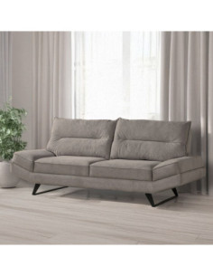 Divano contenitore Lena 3 posti con schienali basculanti in tessuto microfibra Caddy 620 tortora - Kallea