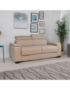 Divano letto Mercurio 3 posti in tessuto Barrel 19 tortora - Kallea
