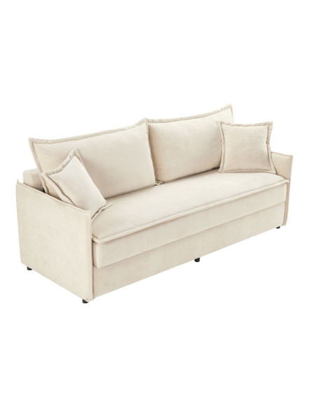 Divano letto Ghide con contenitore colore panna 217x86x95 cm. - Kallea
