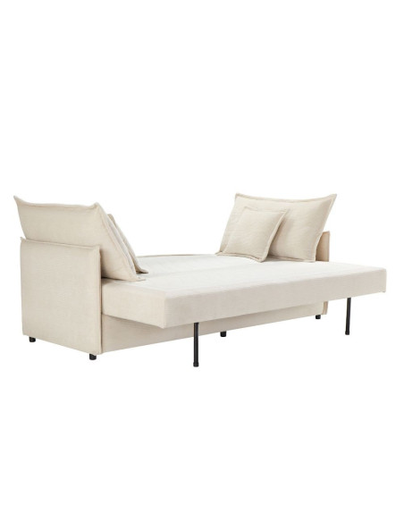 Divano letto Ghide con contenitore colore panna 217x86x95 cm. - Kallea