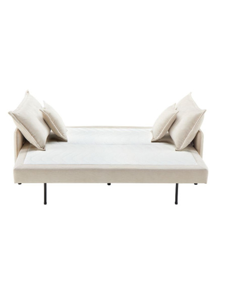 Divano letto Ghide con contenitore colore panna 217x86x95 cm. - Kallea