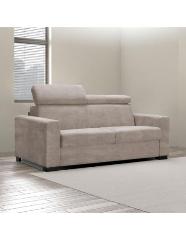 Divano letto Pisa 3 posti in nabuk Munich 39 tortora - Kallea