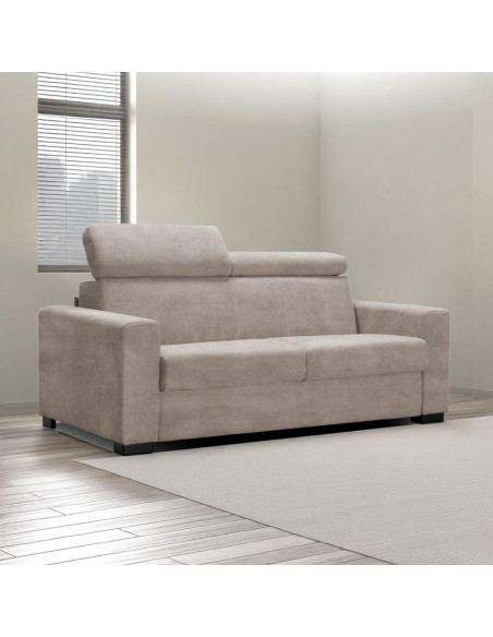 Divano letto Pisa 3 posti in nabuk Munich 39 tortora - Kallea