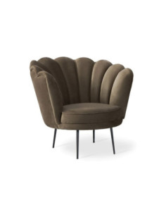 Poltrona Orel in velluto caffè Riviera 04 - Kallea 2