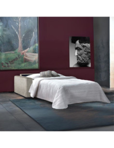 Divano letto 3 posti Era con rete elettrosaldata materasso 20 cm in tessuto Aragon 20 tortora - Kallea 2