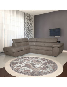 Divano Fiona angolare con penisola sinistra grigio Elephant 95 - Kallea