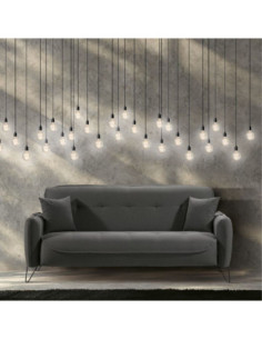 Divano Crown 3 posti ecopelle effetto nuvolato grigio 07-619 215x94x98h cm. - Kallea