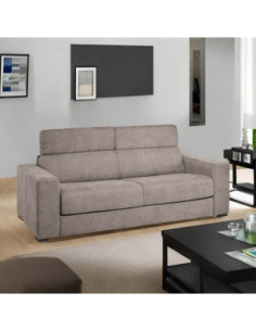 Divano letto Crien 3 posti con poggiatesta reclinabili colore tortora roma 10 - Kallea