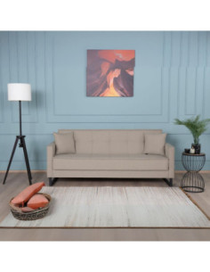 Divano letto contenitore Legen 3 posti in vellutino tortora 05-450 - Kallea