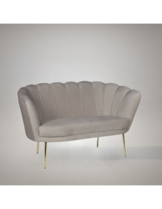 Divano Orel in velluto tortora Riviera 03 - Kallea