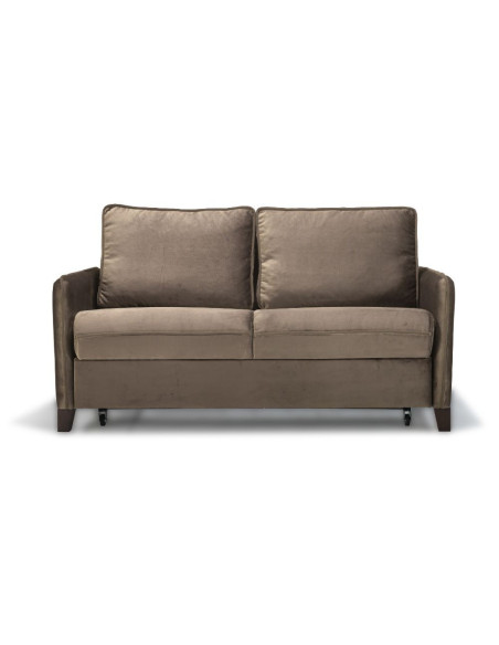 Divano letto 2 posti Alcona con contenitore in tessuto colore cappuccino 67-056 - Kallea